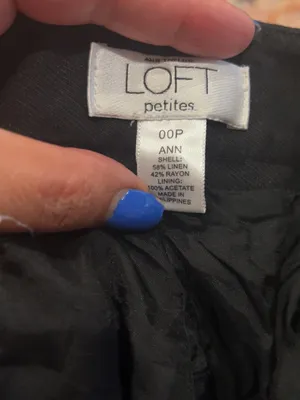 LOFT Petites Black Linen Blend Bermuda Shorts Size 00P thumbnail 4