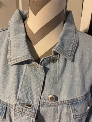 No Boundaries women’s New! Light Blue Denim oversized Jacket size M thumbnail 2