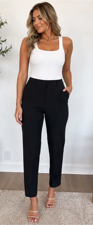 Kate Spade ♠️ Classic Black High-Rise Straight Pants — Women thumbnail 1
