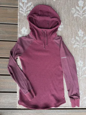 Columbia Women's Burgundy Hooded Thermal Pullover thumbnail 1