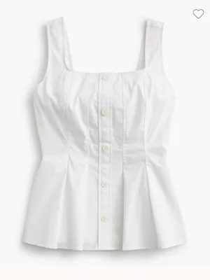 J. Crew Sleeveless Button-up Peplum Top White thumbnail 1