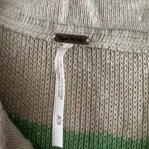 Free People Cassidy Off the Shoulder Pullover‎ Sweater Green Stripe Relaxed thumbnail 7