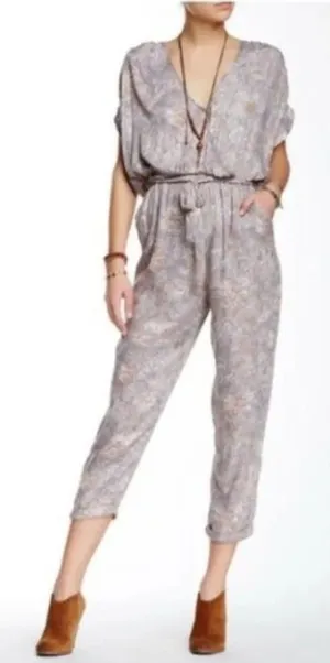Free People Universal Surplice‎ Jumpsuit In Taupe thumbnail 1