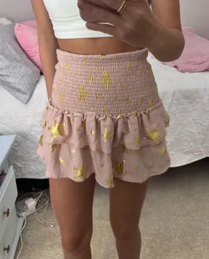Pink and Gold Star Print Skirt thumbnail 4