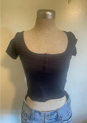 Black and Blue crop top thumbnail 1