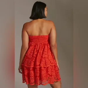 Anthropologie Maeve‎ NWT Strapless Lace Mini Dress Size Large thumbnail 3