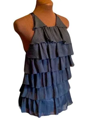 XOXO NWT Black Tiered Ruffle Top thumbnail 1