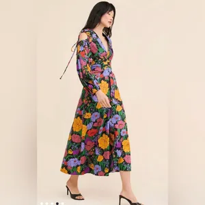 FARM RIO Bucolic Garden Sleeve Cut Out Dress Floral Maxi Size‎ XS thumbnail 3