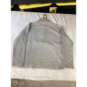 Eddie Bauer Womens Grey Quilted Pullover Snap Mock Neck‎ Sweatshirt EB006752 S thumbnail 5