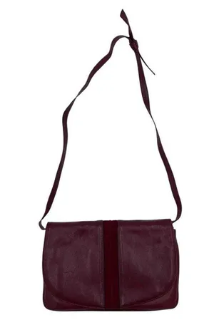Vintage 60s 70s Stanley Blacker Designer Shoulder Bag Purse Burgundy Red Leather thumbnail 1