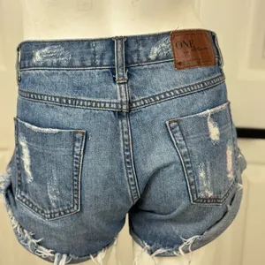 One X One Teaspoon Harlets High Rise Exposed Button Fly Jean Shorts 24 thumbnail 6