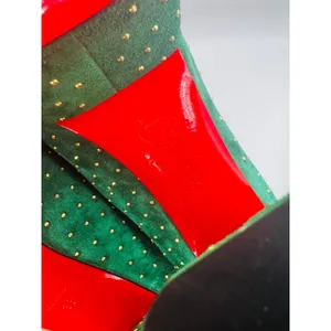 Christian Louboutin Foolish 130 Velvet Studded Platform Pumps Green EU 38 thumbnail 7