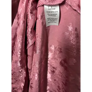 Lulus Calla Love Mauve Pink Jacquard Satin Slip Dress Sz M Fairy Coquette Party thumbnail 6