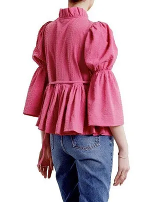 byTiMo Bubble Wrap Blouse in Pink Size XS thumbnail 2