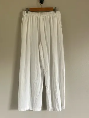Solai The Label Linen Blend Set Sz large Off White Ivory Vacation Top Shirt Pants thumbnail 9