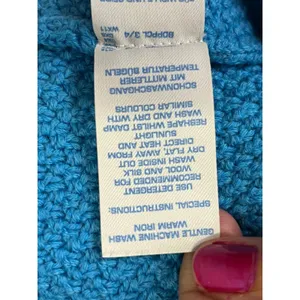 Boden Women’s Size 2 Blue Wool Cotton Textured Knit Mock Neck Sweater Top thumbnail 7