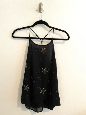Free People Star Embellished Tank Top Black thumbnail 2