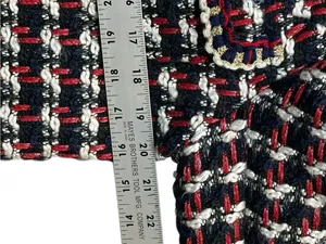 Zara Basic Tweed Bouclé Jacket Women’s L Red Black White Gold Trim Blazer thumbnail 6