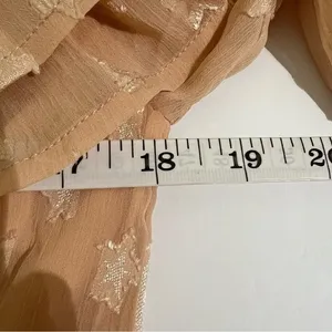 &merci Star Print Ruffle Off‎ Shoulder Tiered Mini Dress Peach Large thumbnail 7