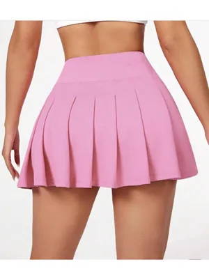 Indero Active Women's Solid Pleated Athletic Skort Skirt Size L Pink Size L thumbnail 2