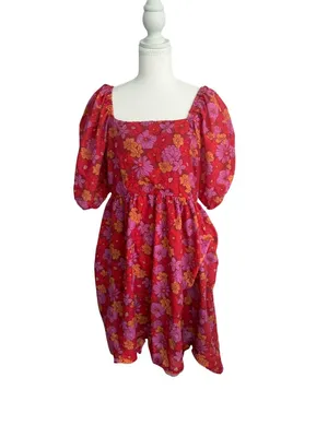 BALTIC BORN Red Floral Smocked Sundress Size XL thumbnail 5