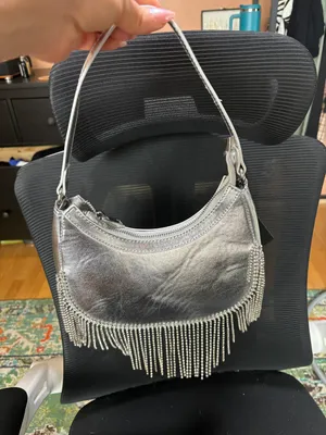 Forever 21 Silver Metallic Rhinestone Purse thumbnail 1