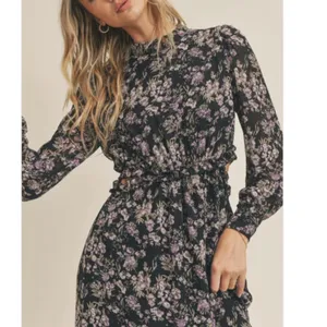 NWT Lush Long Sleeve Floral Maxi with Side Cut Out thumbnail 6