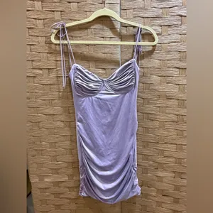 Lucy In the Sky Lilac Ruched Mini Dress Size M NWOT thumbnail 2