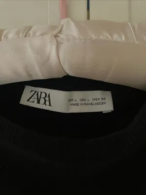 Zara Cropped Black Knit Tank Top Size Large thumbnail 2