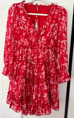 Red Floral Dress thumbnail 2