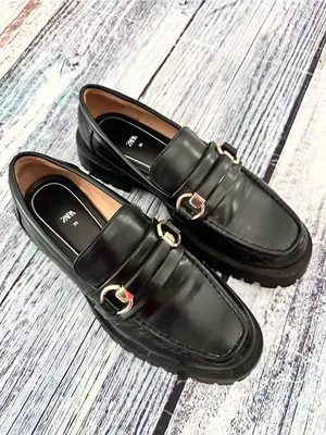 Zara Classic Black Chunky Lug Sole Loafer thumbnail 3