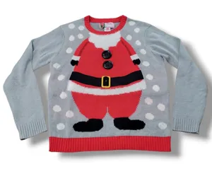 Great Christmas Sweater Size XL Santa Claus Ugly Christmas Sweater Knit Sweater Unisex Sweater thumbnail 1