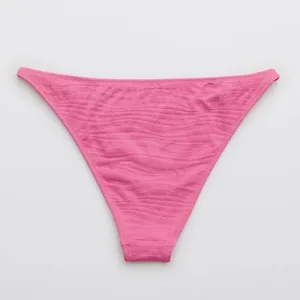 Aerie Jacquard Triangle Bikini Top and Cheeky Bikini Bottom in Lip Gloss Large thumbnail 9