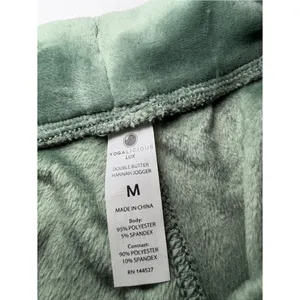 Yogalicious Lux Double Butter Hannah Velvet Velour Joggers in Sage Green Medium thumbnail 5