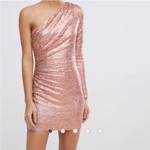 VICI x Gina Dress size XL One Shoulder‎ Pink Sequin Mini NWT Night Out thumbnail 2