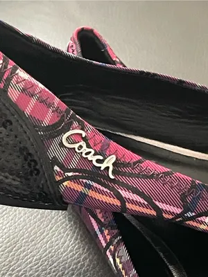 Coach Womens Poppy Tartan Sequin Shoes Ballet Style Flats SZ 7B A2788 thumbnail 6