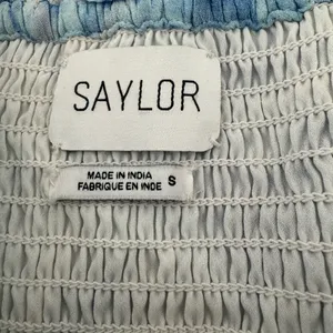 Saylor Violette Mini Dress Ultramarine Puff Sleeves Smocked Tiered Ruffle Small thumbnail 8
