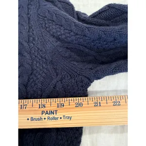 J.Crew Mercantile Long Sleeve Cable Knit Pullover Sweater Blue Women's Medium thumbnail 7