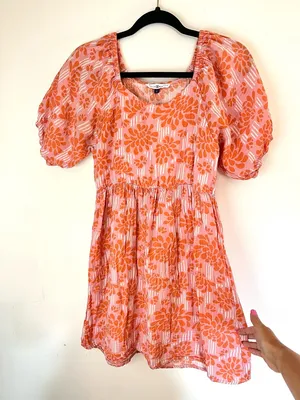 pink/orange babydoll mini dress thumbnail 1