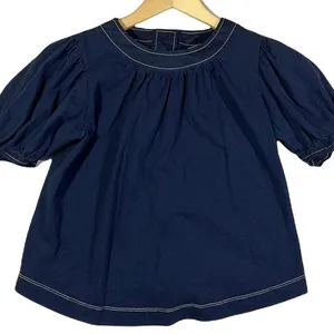 Anthropologie Rialto Navy Blue Tie Sleeve‎ Shirt thumbnail 5