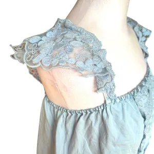 Anthropologie Tiny Daphne Lace Tank Blue Flutter Strap Womens Size Medium thumbnail 7