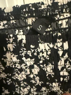 Black and cream floral sun dress smocked midi dress thumbnail 2