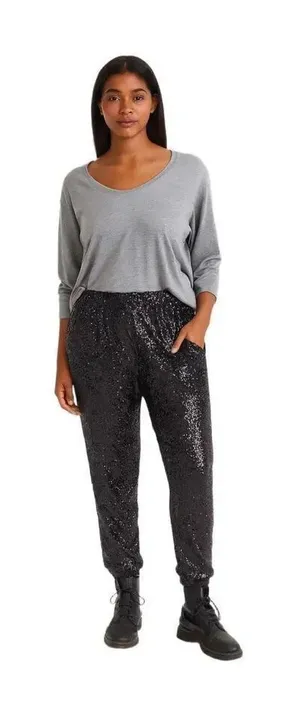 Cable & Gauge size L sequined lined joggers. thumbnail 1