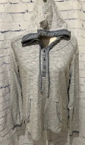 Columbia Women Gray Cotton Pullover kangaroo Pocket Hoodie Sweatshirt Size L thumbnail 1