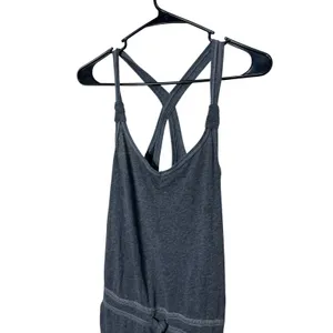 Hollister Y2K Gray Drawstring Romper Women's XS Sleeveless Cross Back‎ Casual thumbnail 2