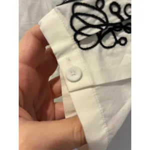 Tory Burch White and Black Embroidered Long Sleeve Top Size thumbnail 5