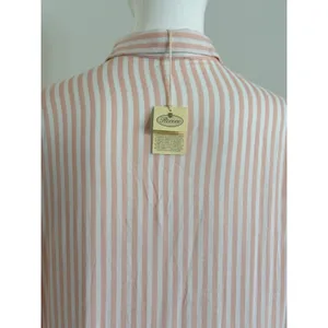 Rococo Striped Viscose Cover Up Dress Size M Long Sleeve Sheer Beach Resort NWT thumbnail 8