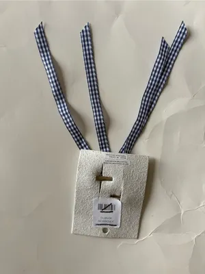 Free people Jordie blue gingham Printed Bow Set Of 2 thumbnail 6