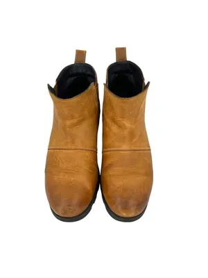 Sorel Tan Leather Chelsea Ankle Boots Size 10.5 Waterproof Rugged Utility thumbnail 3