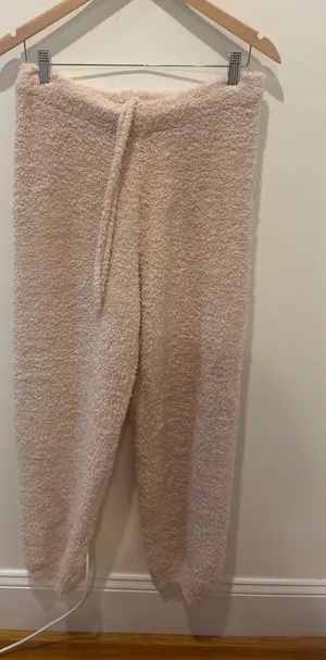 SKIMS Cozy Knit Pant Rose Clay Pink Fuzzy Boucle Lounge Pants L/XL High Waist thumbnail 1